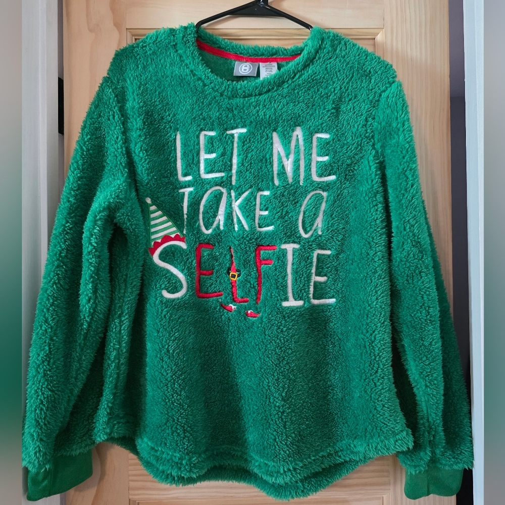 Green Fuzzy Holiday Sweater